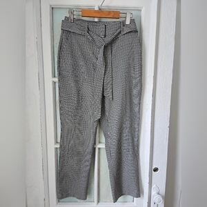 Joie Black & White Gingham Ankle Pants Size 2